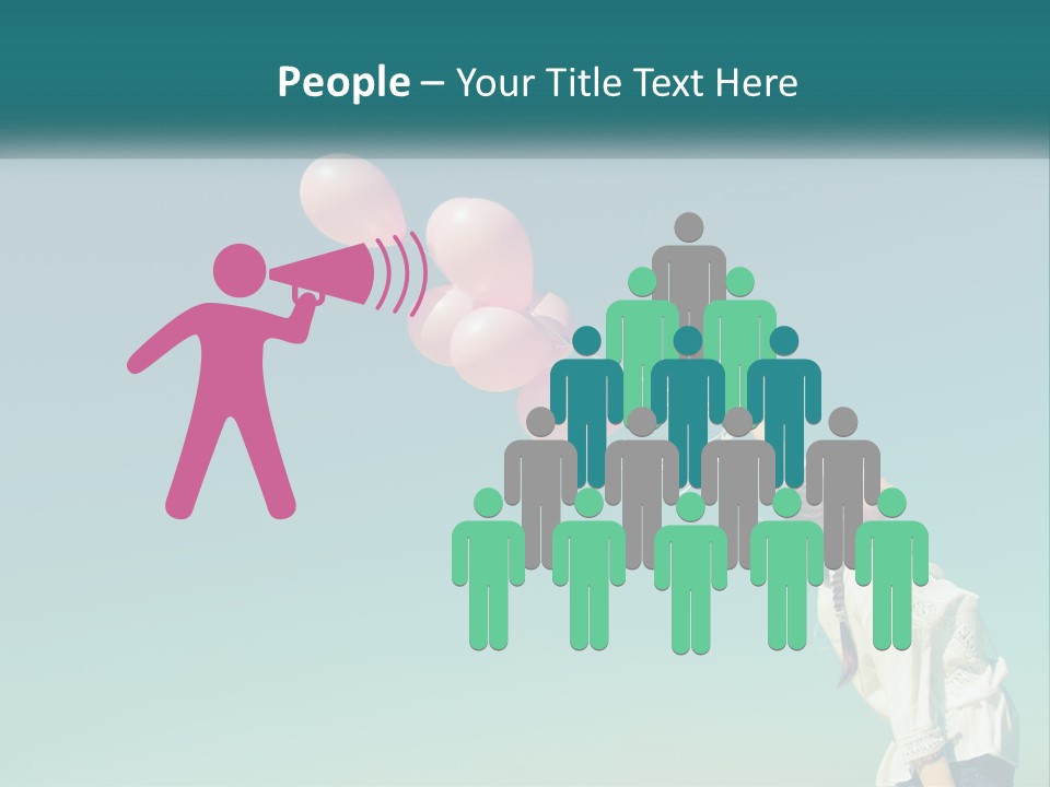 A Woman Holding A Bunch Of Pink Balloons PowerPoint Template