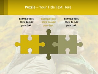 A Man And Woman Are Smiling For The Camera PowerPoint Template