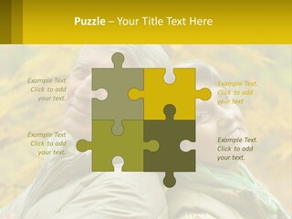 A Man And Woman Are Smiling For The Camera PowerPoint Template