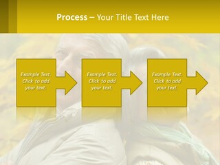 A Man And Woman Are Smiling For The Camera PowerPoint Template