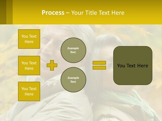 A Man And Woman Are Smiling For The Camera PowerPoint Template