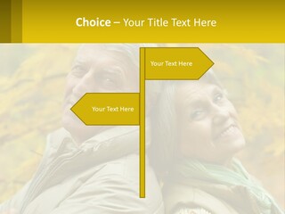 A Man And Woman Are Smiling For The Camera PowerPoint Template
