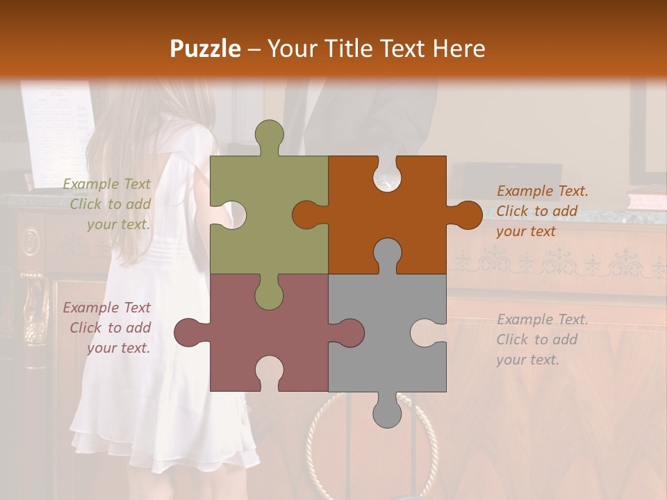 A Woman And A Man Standing In Front Of A Reception Desk PowerPoint Template