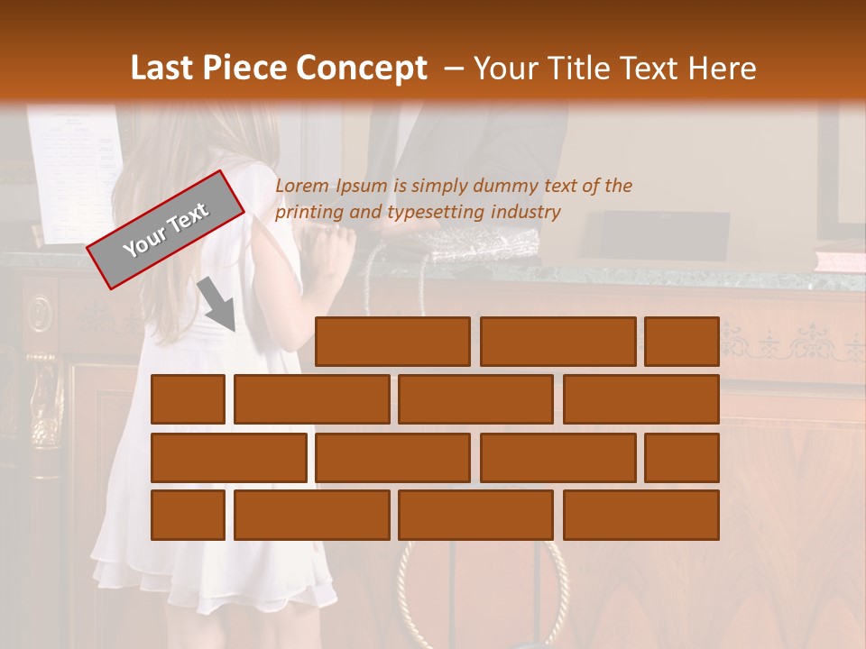 A Woman And A Man Standing In Front Of A Reception Desk PowerPoint Template