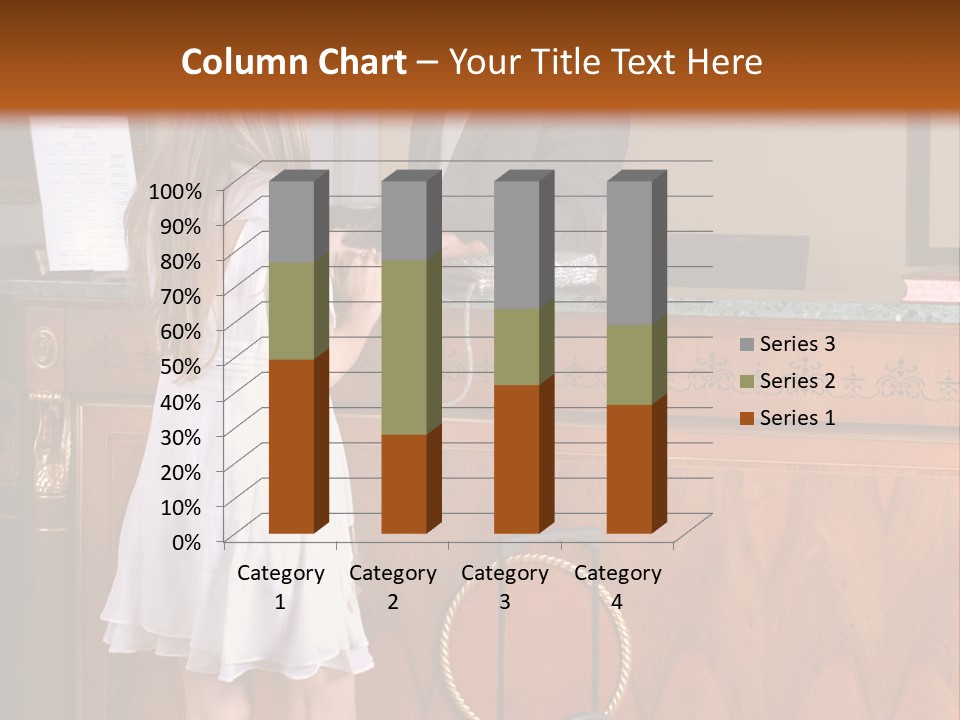 A Woman And A Man Standing In Front Of A Reception Desk PowerPoint Template