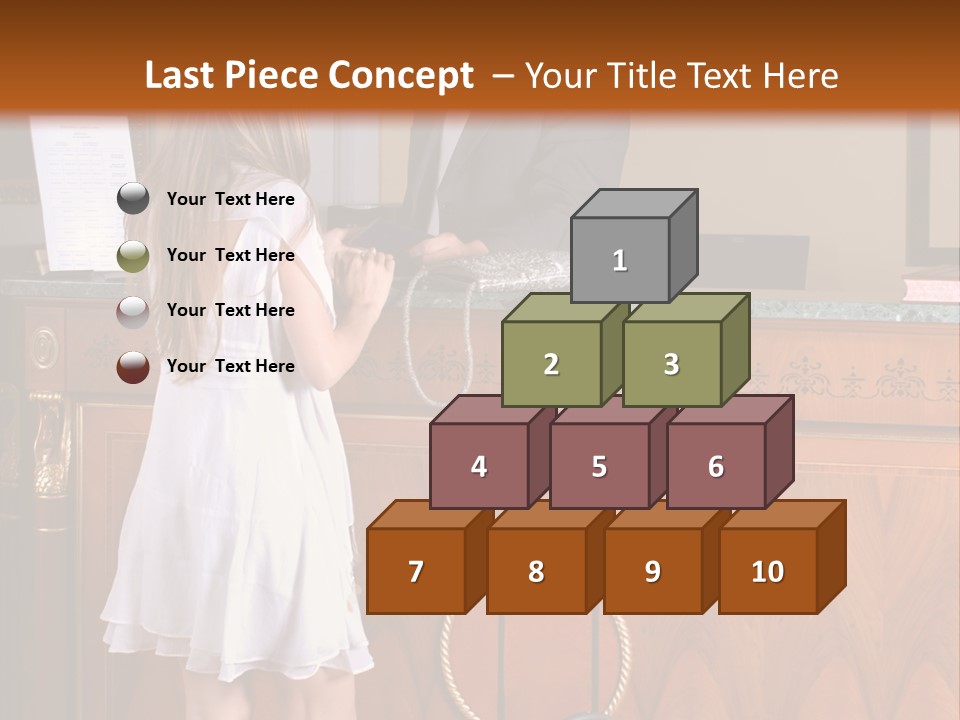 A Woman And A Man Standing In Front Of A Reception Desk PowerPoint Template