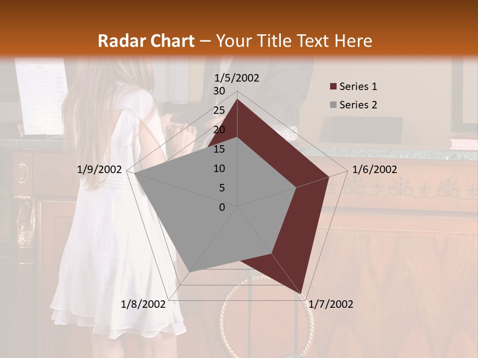 A Woman And A Man Standing In Front Of A Reception Desk PowerPoint Template