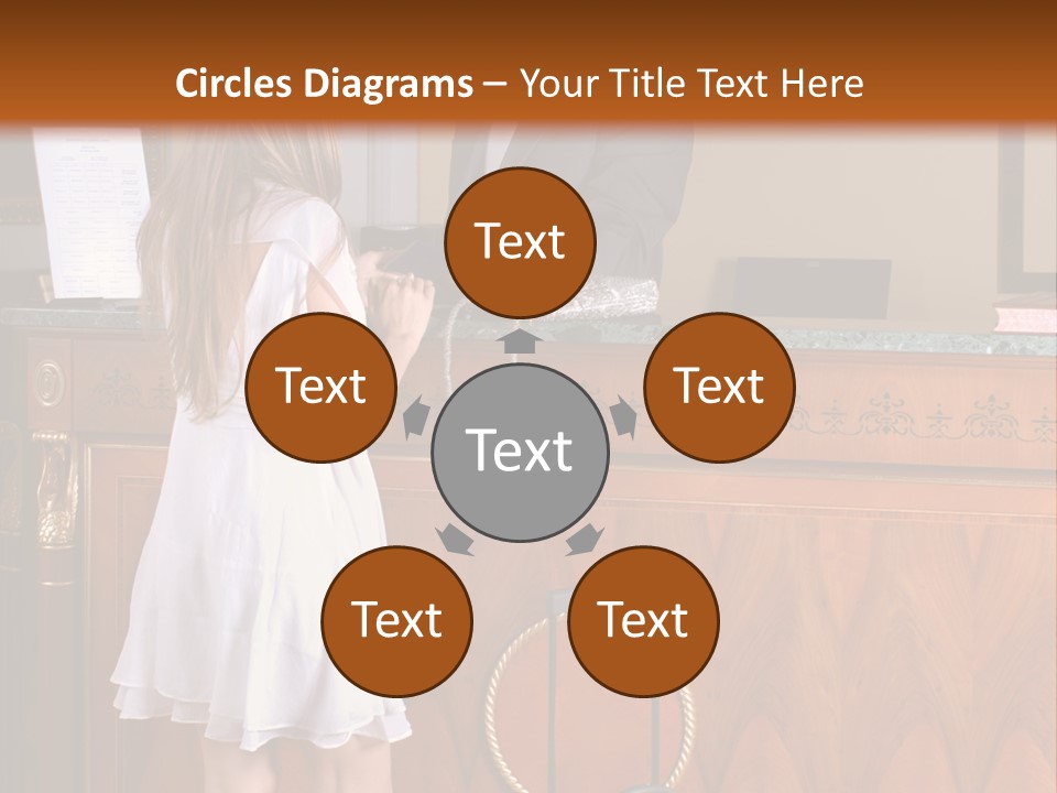 A Woman And A Man Standing In Front Of A Reception Desk PowerPoint Template