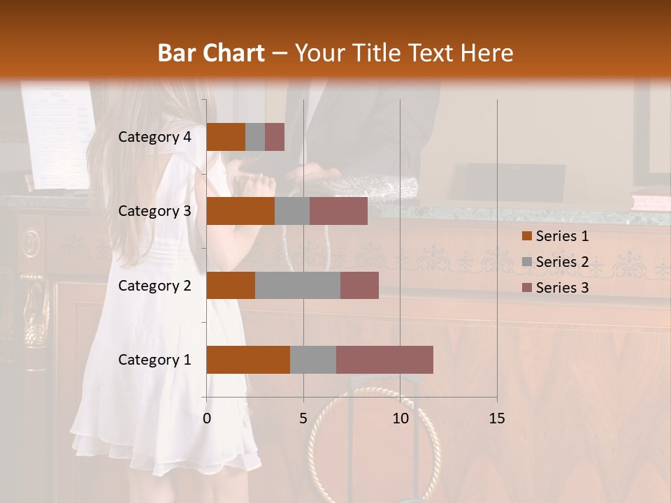 A Woman And A Man Standing In Front Of A Reception Desk PowerPoint Template