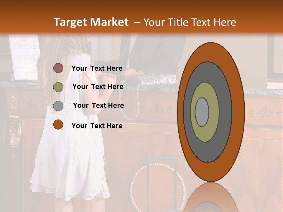 A Woman And A Man Standing In Front Of A Reception Desk PowerPoint Template