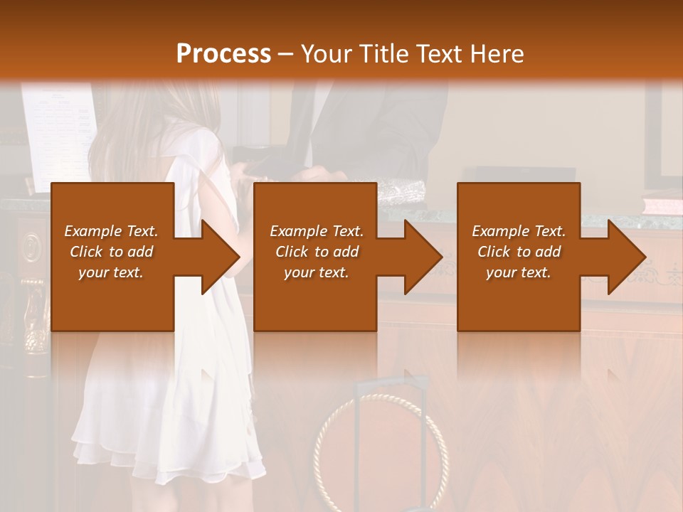 A Woman And A Man Standing In Front Of A Reception Desk PowerPoint Template