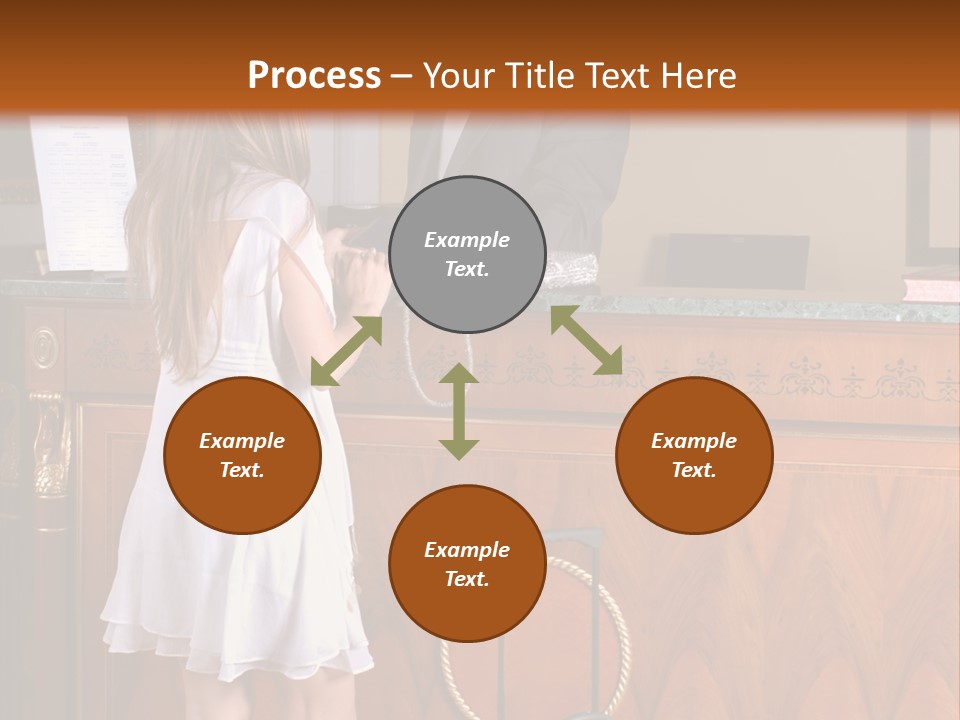 A Woman And A Man Standing In Front Of A Reception Desk PowerPoint Template
