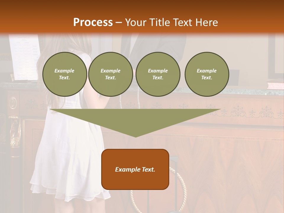 A Woman And A Man Standing In Front Of A Reception Desk PowerPoint Template