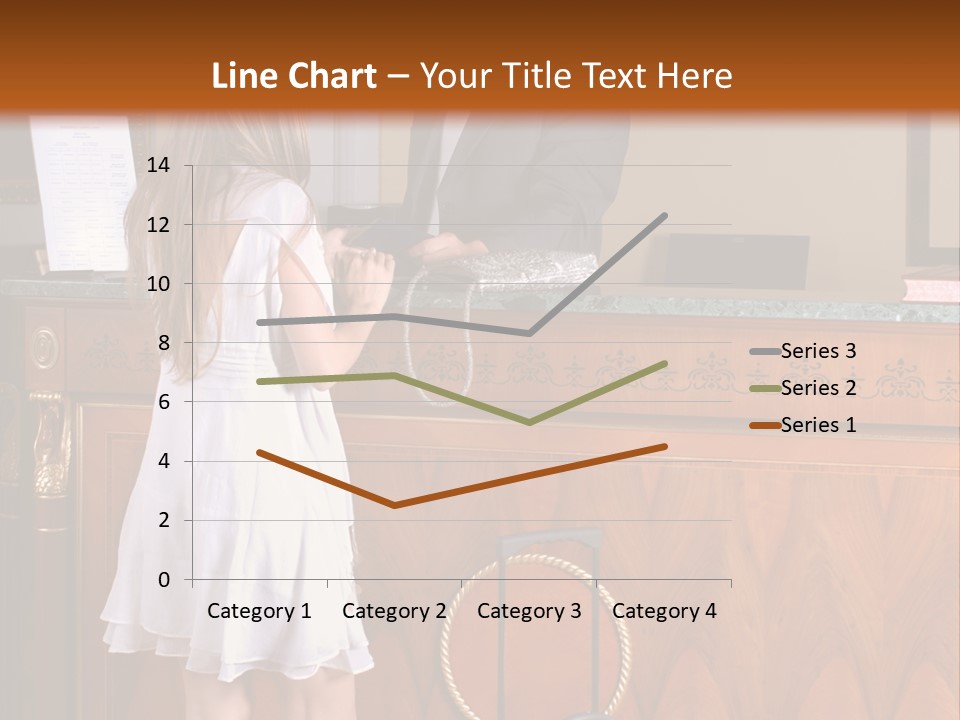 A Woman And A Man Standing In Front Of A Reception Desk PowerPoint Template