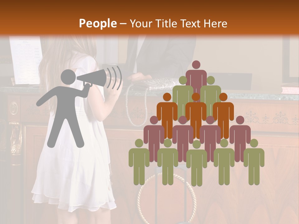 A Woman And A Man Standing In Front Of A Reception Desk PowerPoint Template
