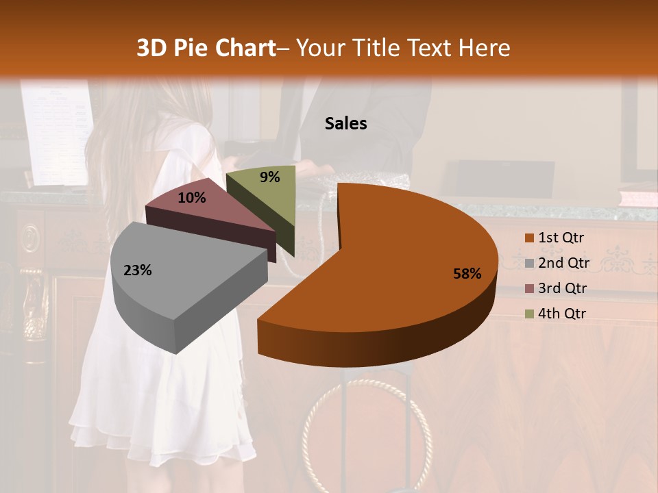 A Woman And A Man Standing In Front Of A Reception Desk PowerPoint Template