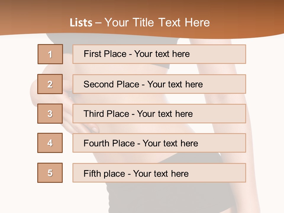 A Woman In A Bikini With Her Stomach Exposed PowerPoint Template
