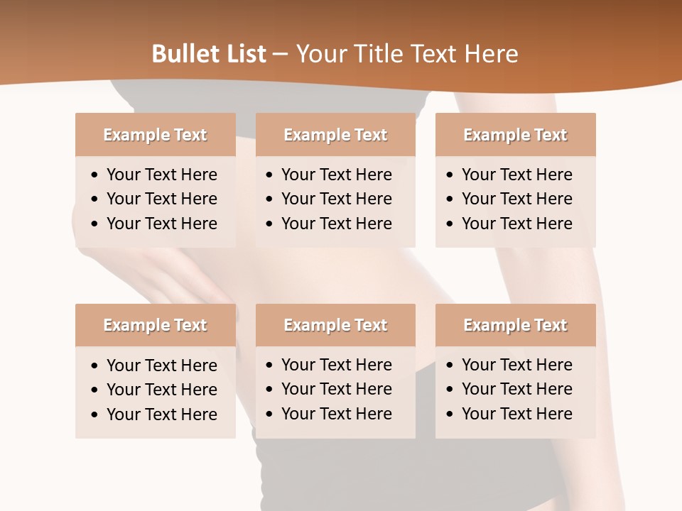 A Woman In A Bikini With Her Stomach Exposed PowerPoint Template