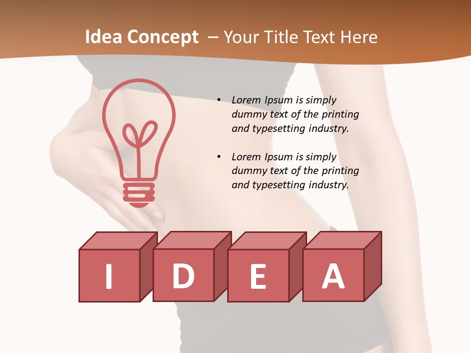 A Woman In A Bikini With Her Stomach Exposed PowerPoint Template