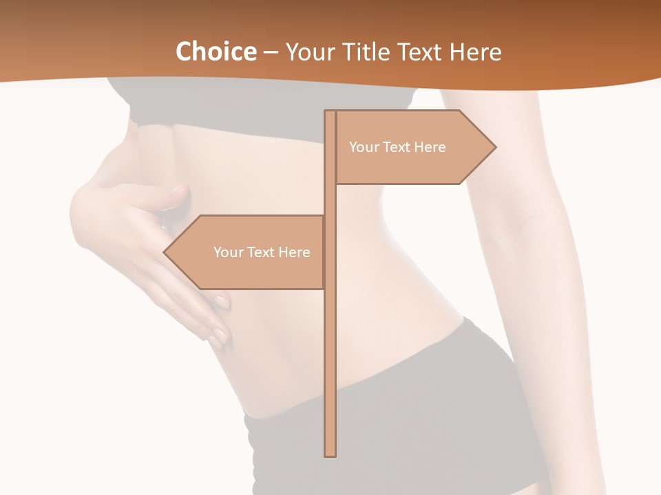 A Woman In A Bikini With Her Stomach Exposed PowerPoint Template