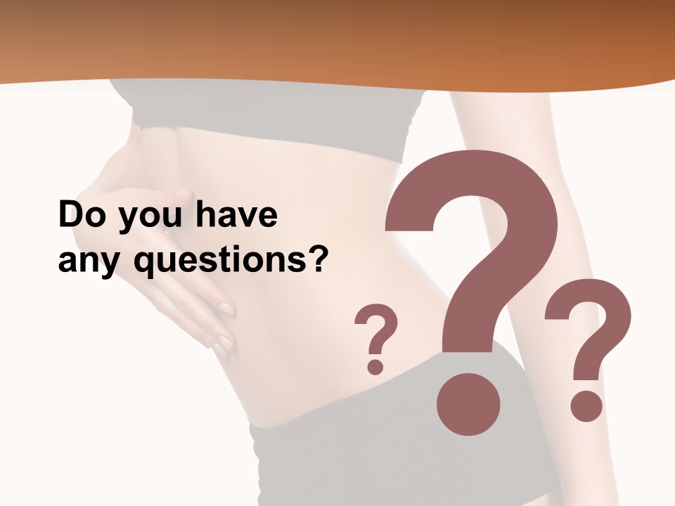 A Woman In A Bikini With Her Stomach Exposed PowerPoint Template