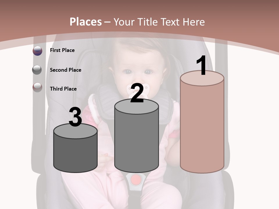 A Baby In A Stroller With A Pacifier In Its Mouth PowerPoint Template