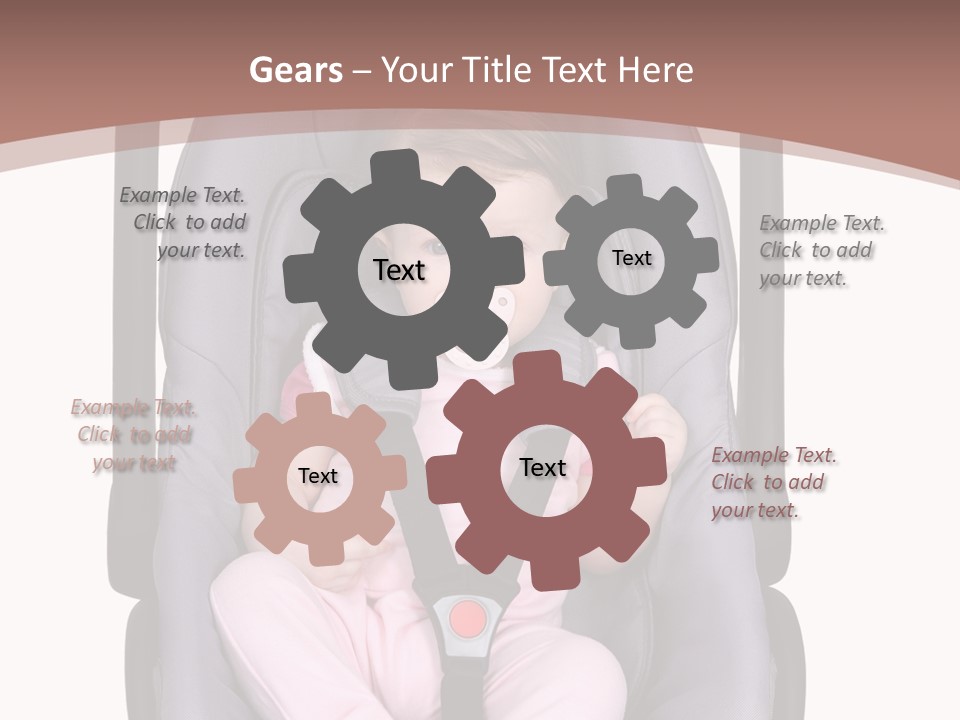 A Baby In A Stroller With A Pacifier In Its Mouth PowerPoint Template