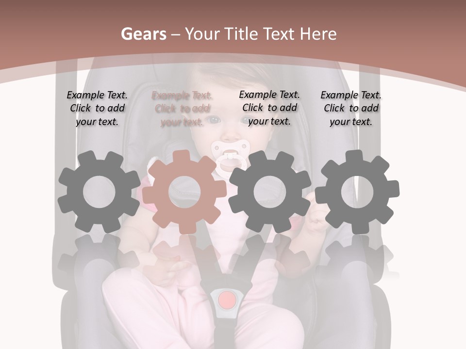 A Baby In A Stroller With A Pacifier In Its Mouth PowerPoint Template