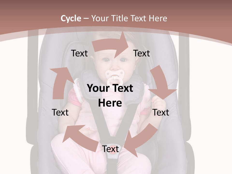 A Baby In A Stroller With A Pacifier In Its Mouth PowerPoint Template