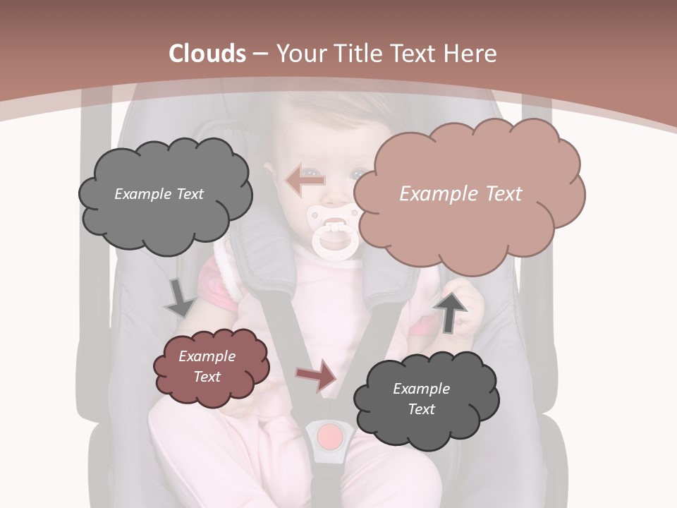 A Baby In A Stroller With A Pacifier In Its Mouth PowerPoint Template