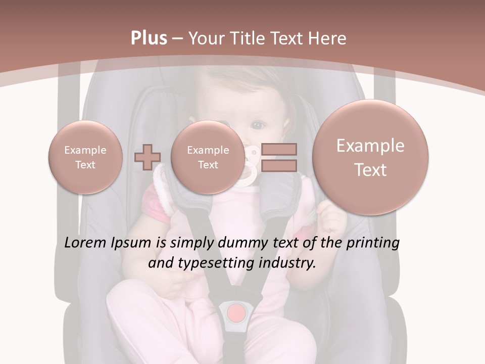 A Baby In A Stroller With A Pacifier In Its Mouth PowerPoint Template