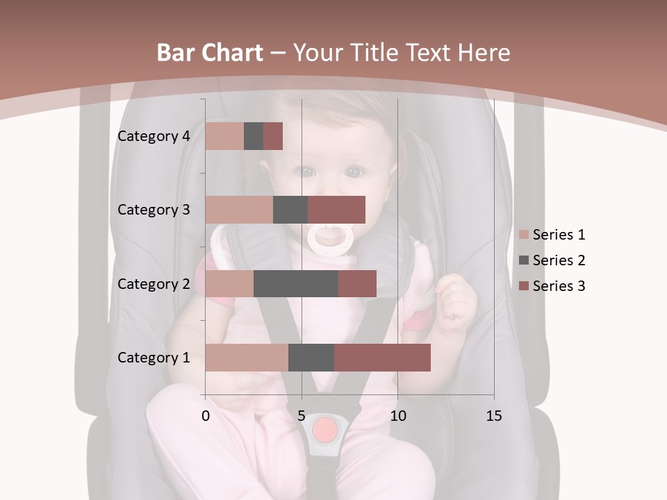 A Baby In A Stroller With A Pacifier In Its Mouth PowerPoint Template