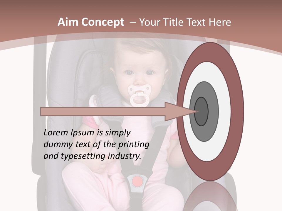 A Baby In A Stroller With A Pacifier In Its Mouth PowerPoint Template