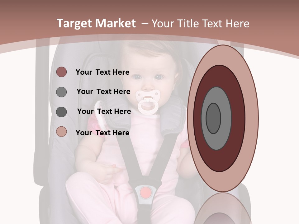 A Baby In A Stroller With A Pacifier In Its Mouth PowerPoint Template