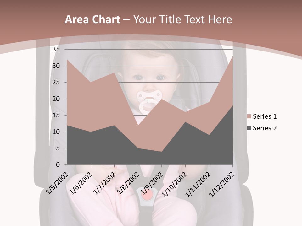A Baby In A Stroller With A Pacifier In Its Mouth PowerPoint Template
