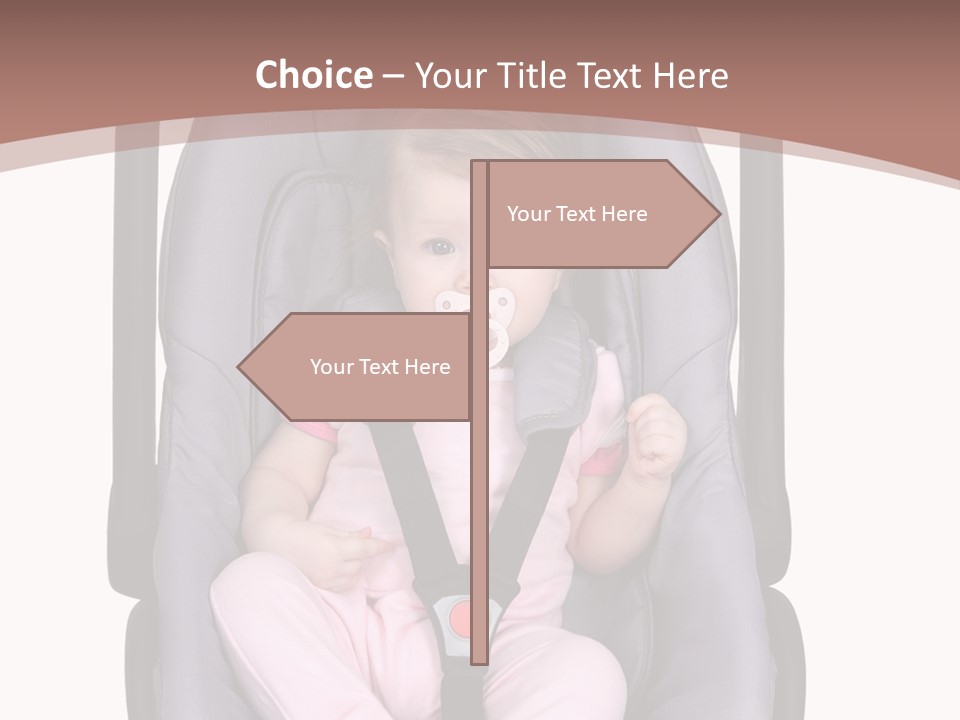 A Baby In A Stroller With A Pacifier In Its Mouth PowerPoint Template