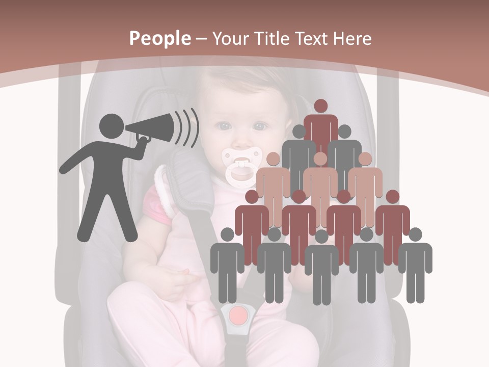 A Baby In A Stroller With A Pacifier In Its Mouth PowerPoint Template