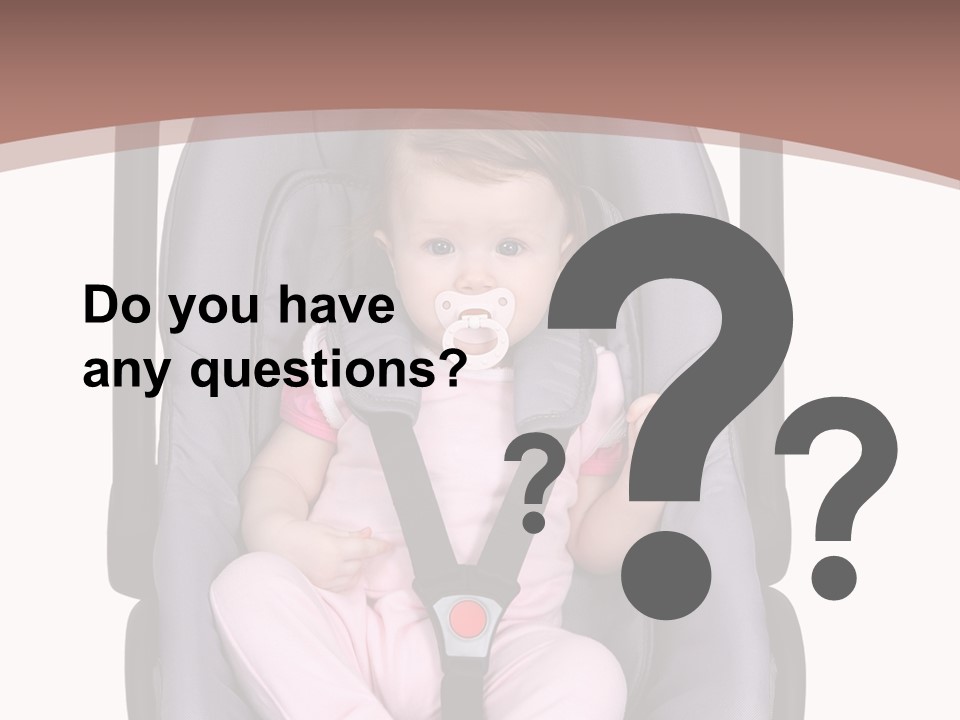 A Baby In A Stroller With A Pacifier In Its Mouth PowerPoint Template