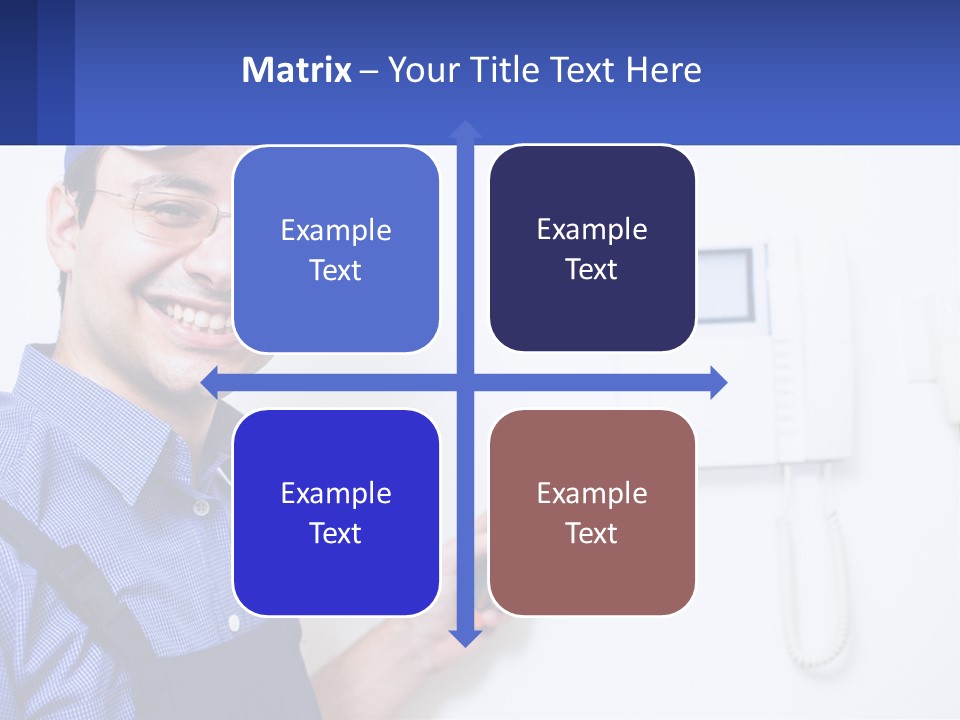A Man In A Blue Hat Is Holding A Clipboard PowerPoint Template