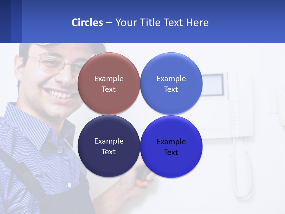 A Man In A Blue Hat Is Holding A Clipboard PowerPoint Template
