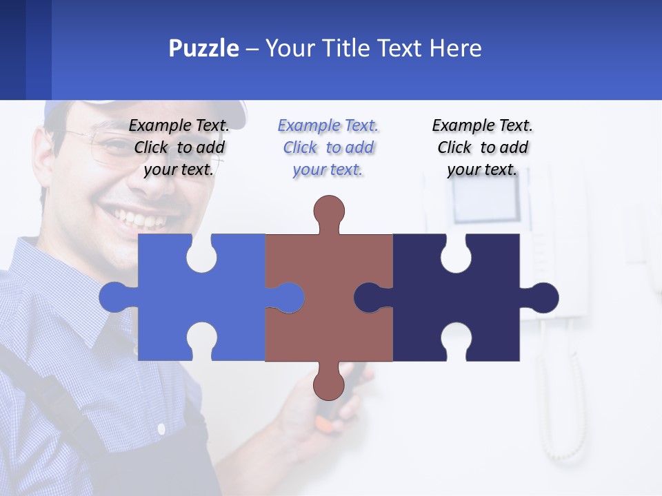 A Man In A Blue Hat Is Holding A Clipboard PowerPoint Template