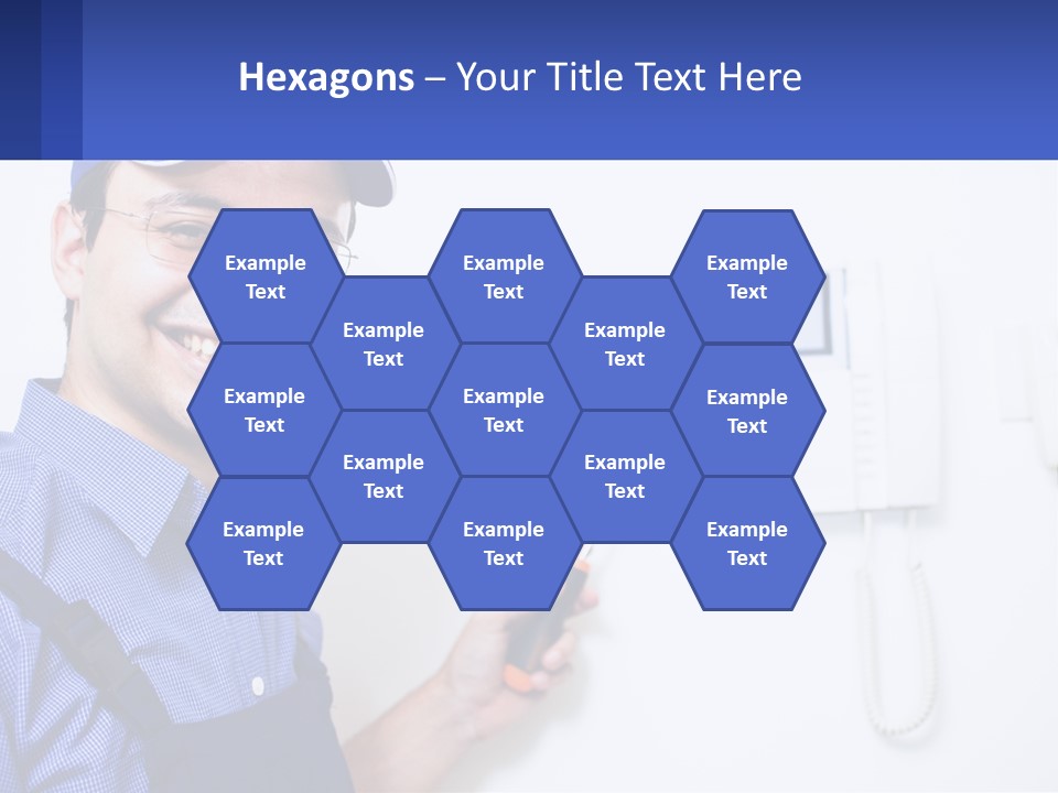 A Man In A Blue Hat Is Holding A Clipboard PowerPoint Template