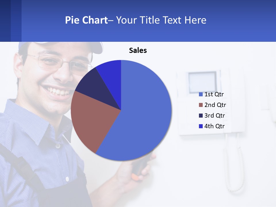 A Man In A Blue Hat Is Holding A Clipboard PowerPoint Template