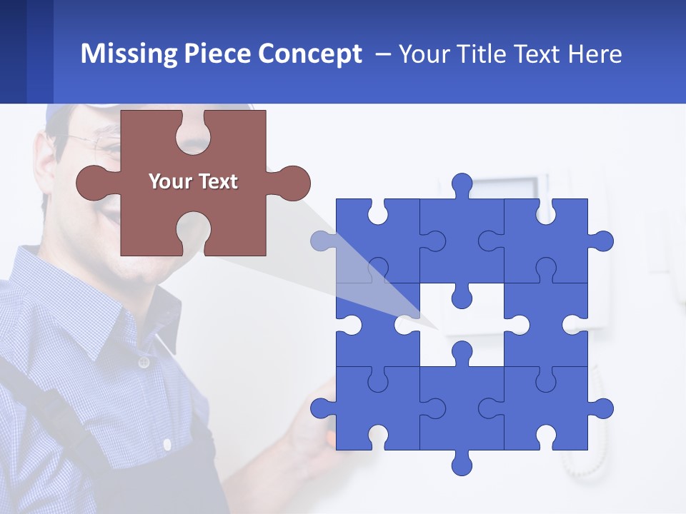 A Man In A Blue Hat Is Holding A Clipboard PowerPoint Template