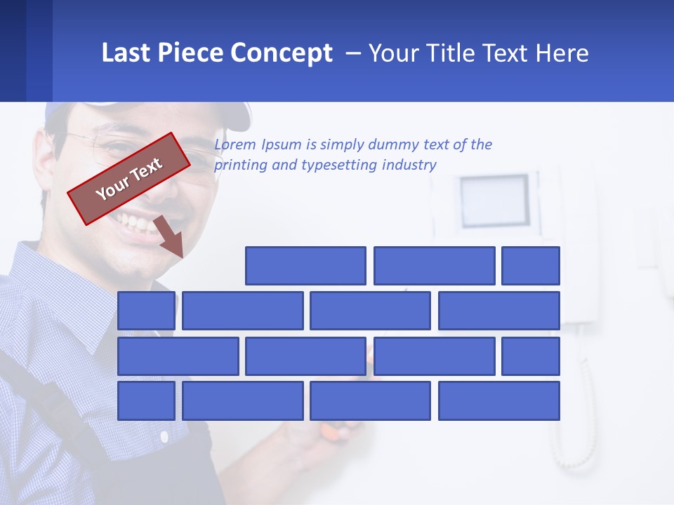 A Man In A Blue Hat Is Holding A Clipboard PowerPoint Template