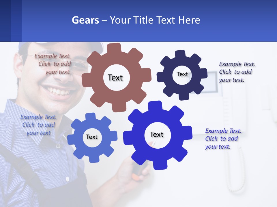 A Man In A Blue Hat Is Holding A Clipboard PowerPoint Template