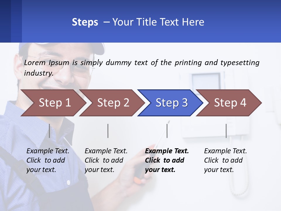 A Man In A Blue Hat Is Holding A Clipboard PowerPoint Template