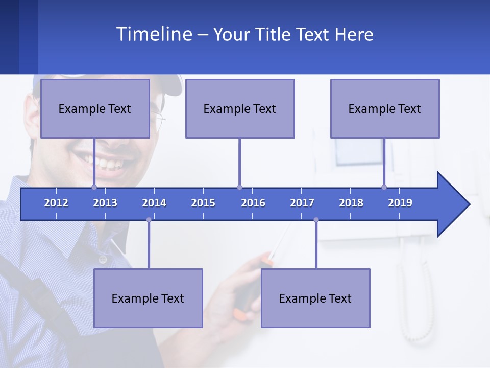 A Man In A Blue Hat Is Holding A Clipboard PowerPoint Template