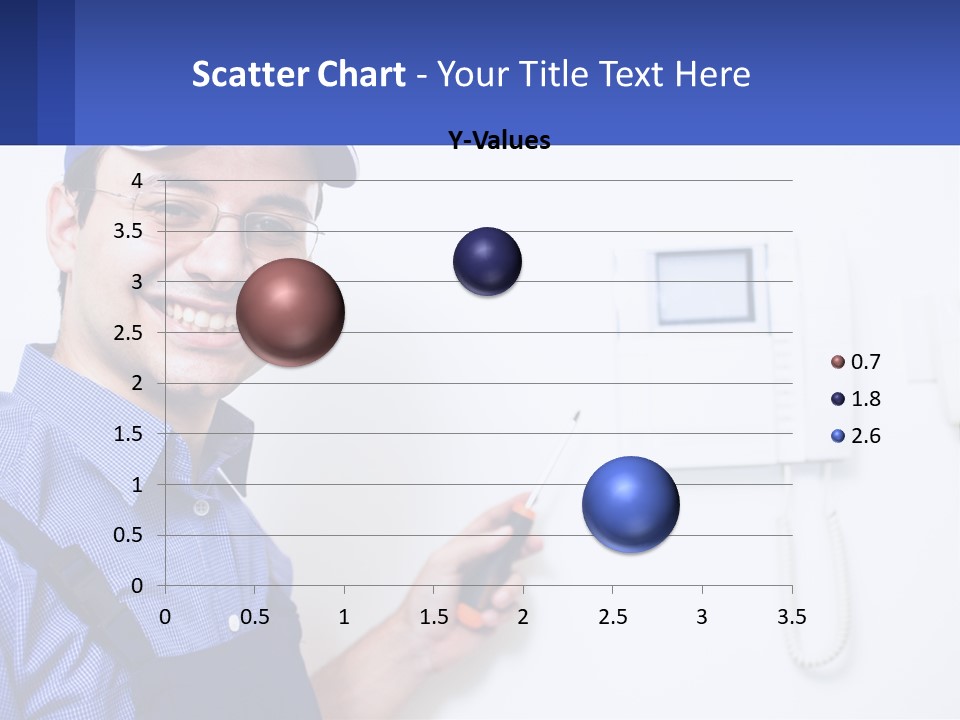 A Man In A Blue Hat Is Holding A Clipboard PowerPoint Template