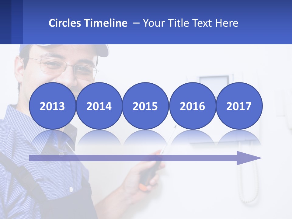 A Man In A Blue Hat Is Holding A Clipboard PowerPoint Template